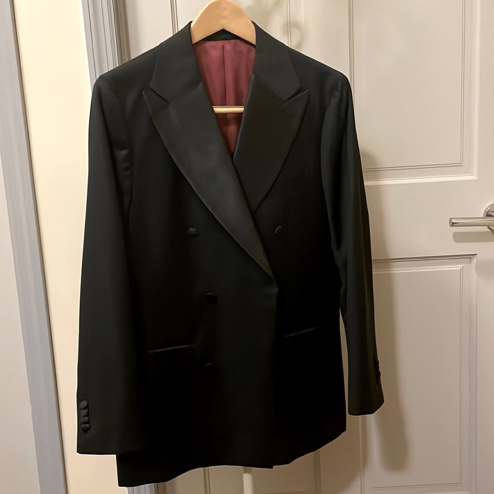 Vitale Barberis Canonico smoking jacket for Suit Supply wool lined satin lapel
